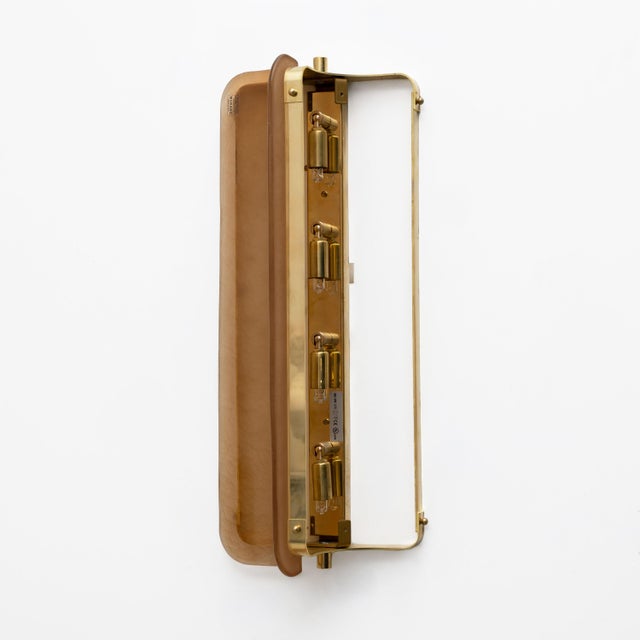 Metal Big Curved Amber Murano Glass and Brass Wall Sconces, 2000, Set of 2 For Sale - Image 7 of 8