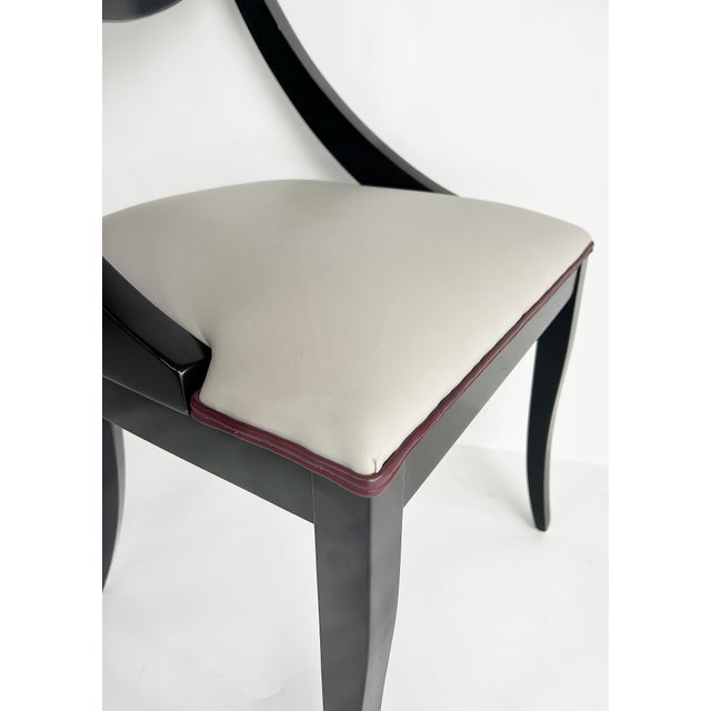 Black Late 20th Century Attributed to Pietro Constantini Italian Regency Klism Os Dining Chairs, Set of 6 For Sale - Image 8 of 9