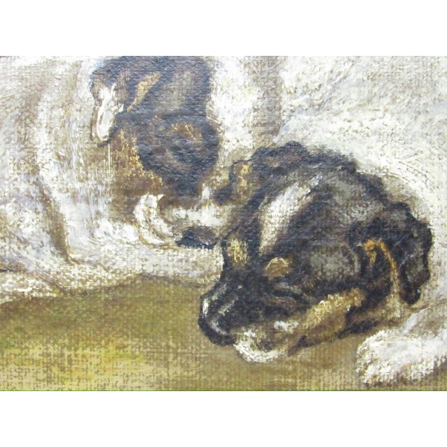 Antique English Painting of Jack Russell Puppies at Play For Sale - Image 13 of 16