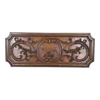 Antique French Louis XV Style Carved Oak Gilded Boiserie Door Topper For Sale
