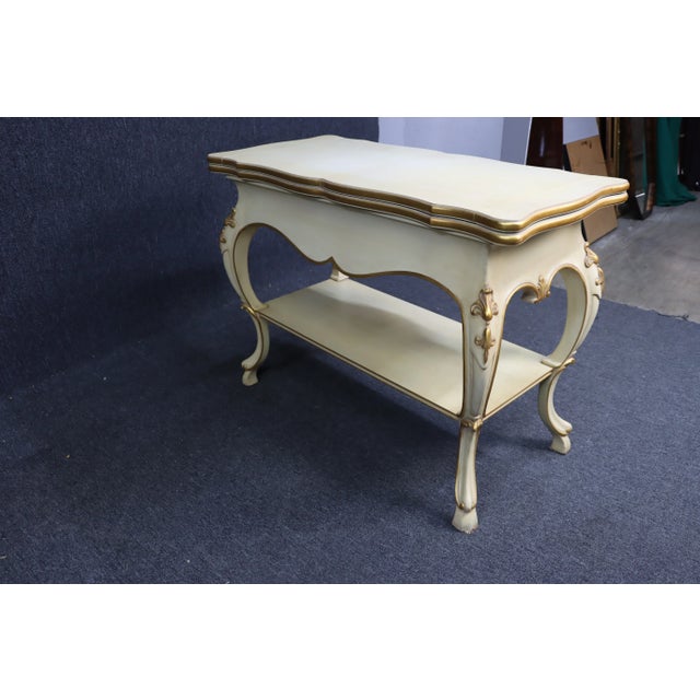 Karges Louis XV Style Cream & Gilt Carved Bar Server For Sale - Image 9 of 10