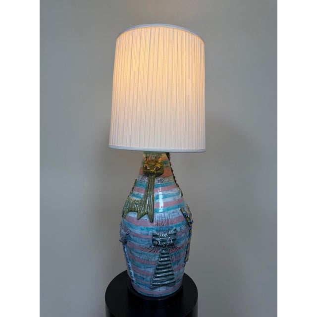1960s Italian Large Ceramic Cat Lamp Attributed to San Polo Venice For Sale - Image 18 of 18