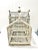 Vintage French-Style Wood & Wire Architectural Birdcage With Chippy White Finish For Sale - Image 4 of 8