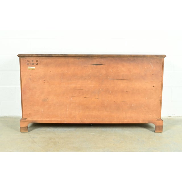 Henredon Georgian Mahogany and Burl Wood Dresser or Chest of Drawers For Sale - Image 12 of 13