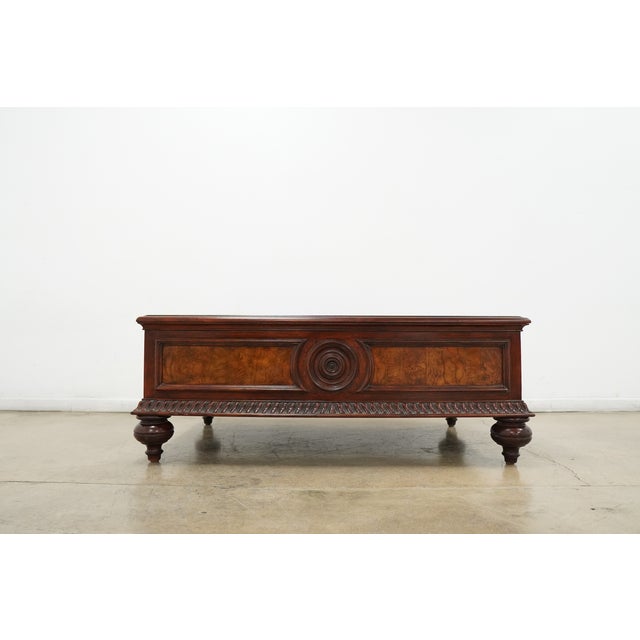 Introduce a sense of commanding elegance to your living space with the vintage "Morley" coffee table from Ethan Allen's...