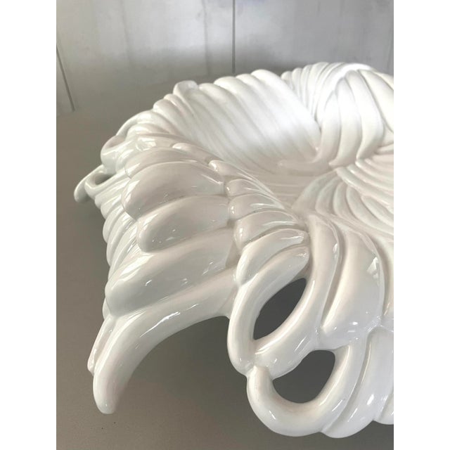 Vintage Artex International Large White Italian Ceramic Charger For Sale - Image 9 of 13