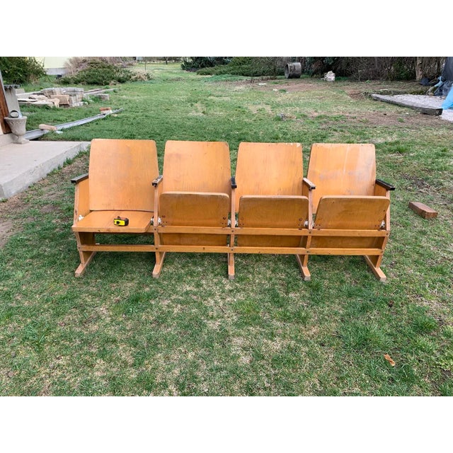 Mid-Century Modern Mid-Century Hungarian Four-Seater Cinema Bench, 1950s For Sale - Image 3 of 7