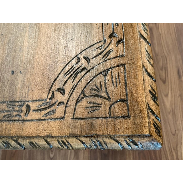 Side Table of Chestnut with Carved Lyre Legs, Spanish, 19th Century For Sale - Image 12 of 18