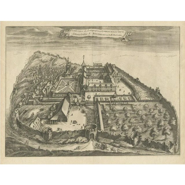 Sanderus, Illustration of the Benedictine Abbey of Gembloux, Belgium, 1660, Print For Sale - Image 5 of 5