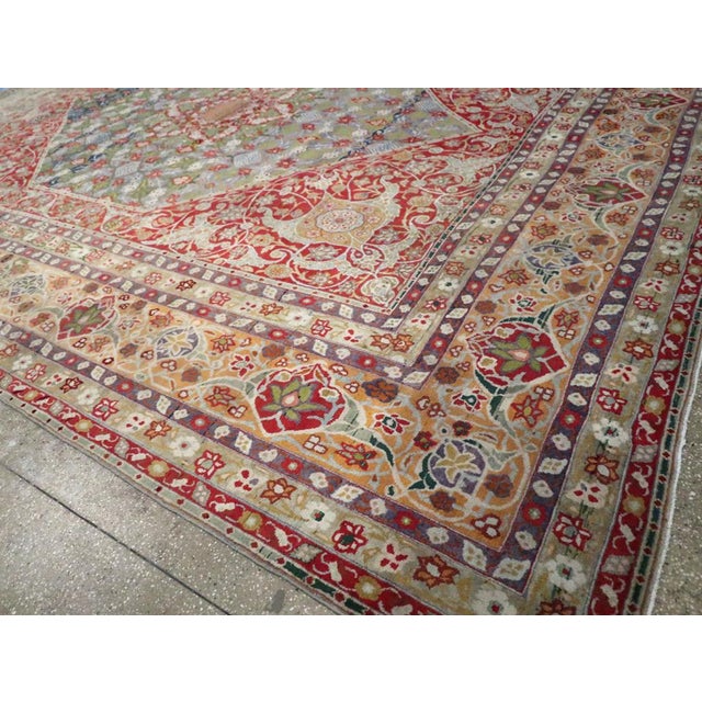 Textile Galerie Shabab Collection Early 20th Century Persian Tabriz Carpet For Sale - Image 7 of 9