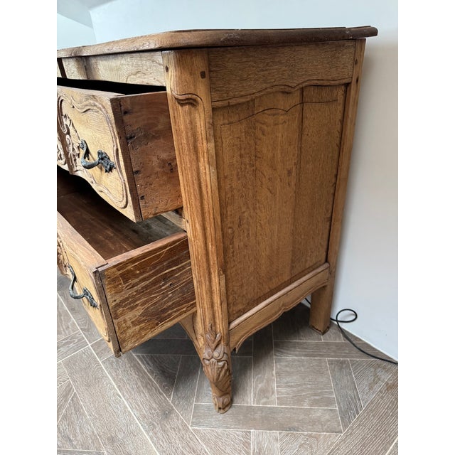 Wood French Bleached Oak Chest of Drawers, 1860 For Sale - Image 7 of 12