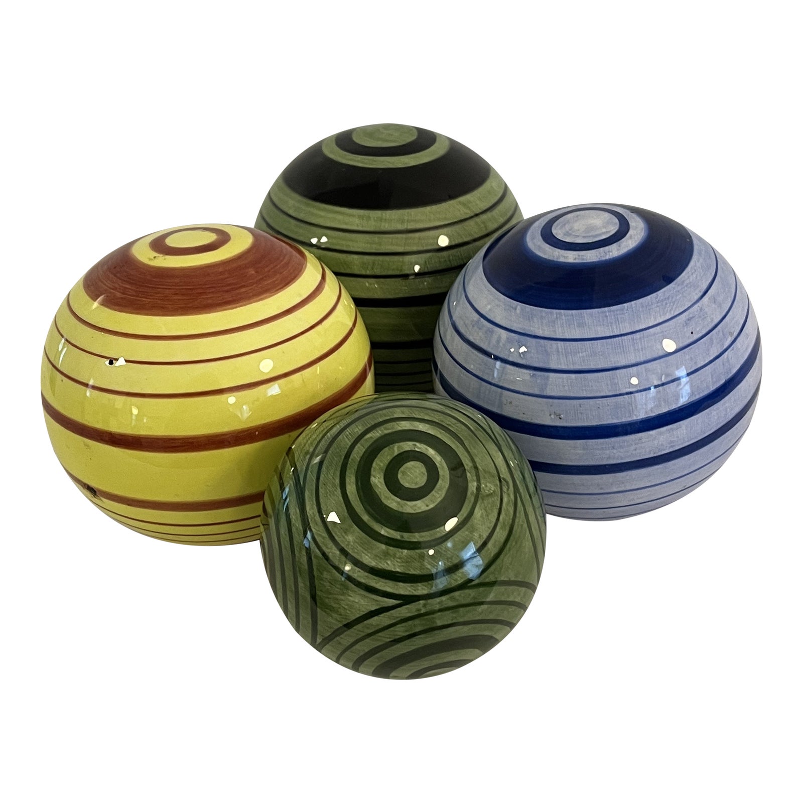 Set of 4 Vintage Late 19th Century Porcelain Carpet Balls Chairish