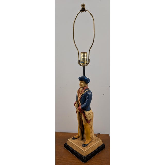 Tan Vintage 1960 Colonial Soldier Table Lamp For Sale - Image 8 of 9