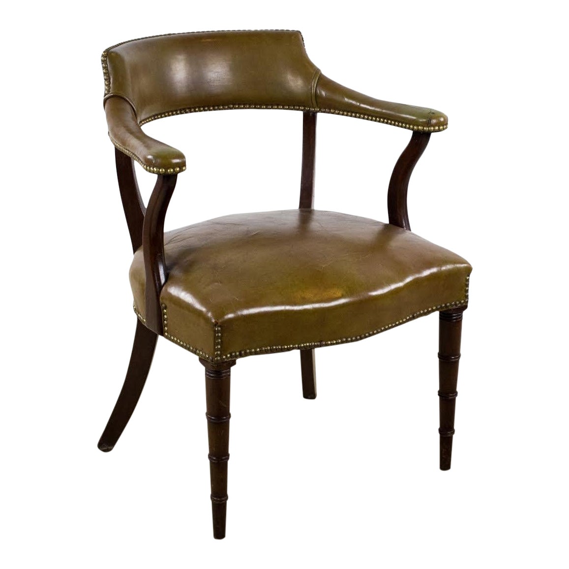 1950 S Vintage Hickory Chair Company Leather And Wood Office Chair Chairish