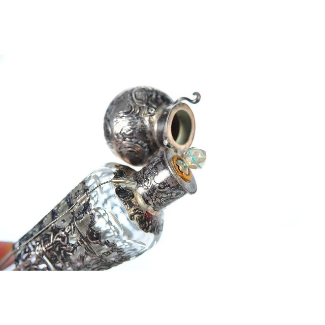 Silver Victorian Crystal & Silver Perfume Bottle For Sale - Image 8 of 10