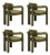 Double Arch Dining Chairs in Forest Green Cotton Velvet from Insidherland, Set of 4 For Sale