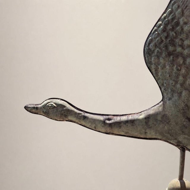 Three-Dimensional Copper Weathervane with Flying Swan, 1900s For Sale - Image 5 of 8