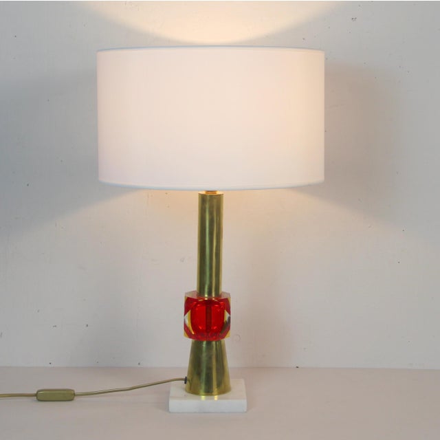 Hollywood Regency Vintage Italian Murano Glass Lamps, 1970s, Set of 2 For Sale - Image 3 of 6