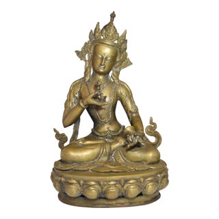 16.75" Tibetan Vajrasattva Bronze Buddha Statuary For Sale