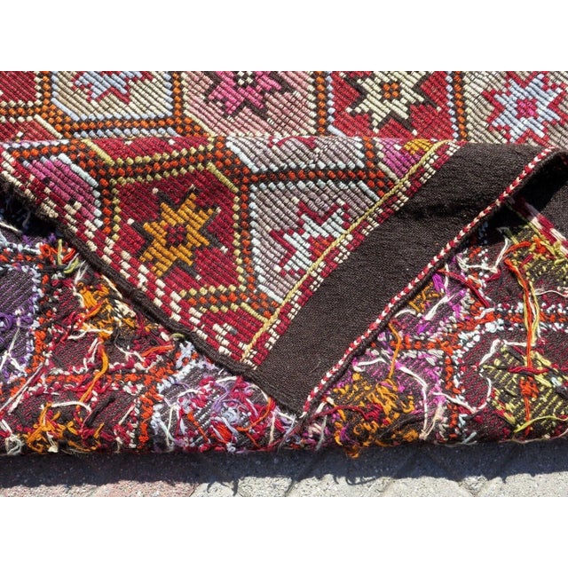 1960s Vintage Turkish Handmade Kilim Rug - 68"x121" For Sale - Image 12 of 13