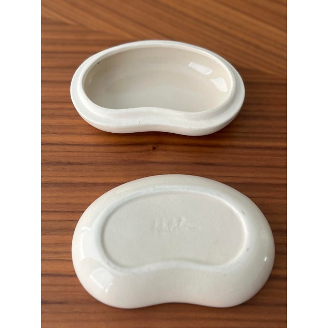 1970s Elsa Peretti for Halston Jumbo Lidded Ceramic Bean Dish For Sale In Houston - Image 6 of 8