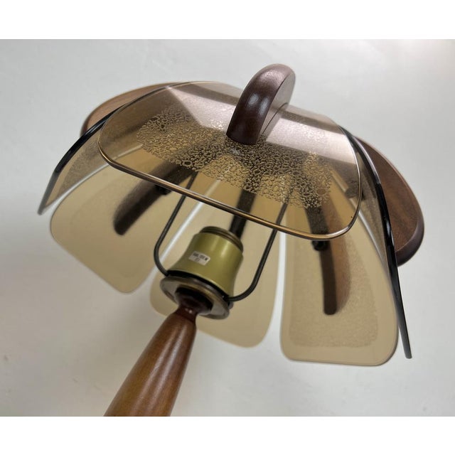 Teak and Amber Glass Table Lamp from Hustadt Leuchten, 1960s For Sale - Image 10 of 18