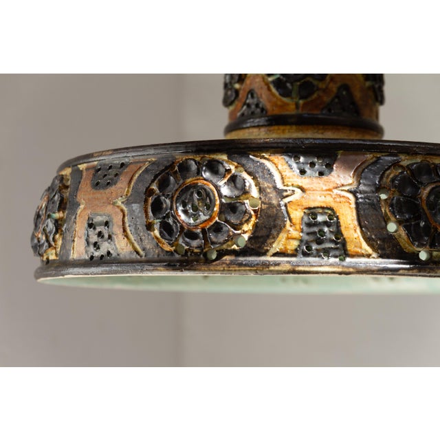 Danish Stoneware Pendant Lamp by Jette Hellerøe, 1960s For Sale - Image 16 of 18