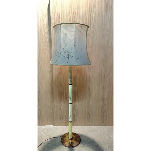 Brass & Porcelain Floor Lamp For Sale - Image 10 of 10