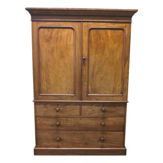 Victorian Mahogany Linen Press from Heals, 1880 For Sale