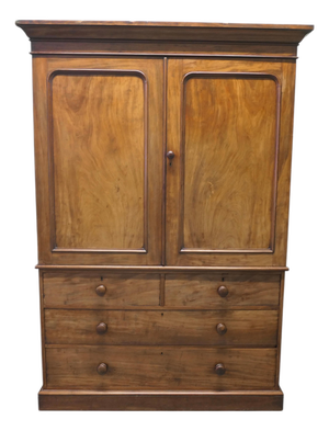 Victorian Mahogany Linen Press from Heals, 1880