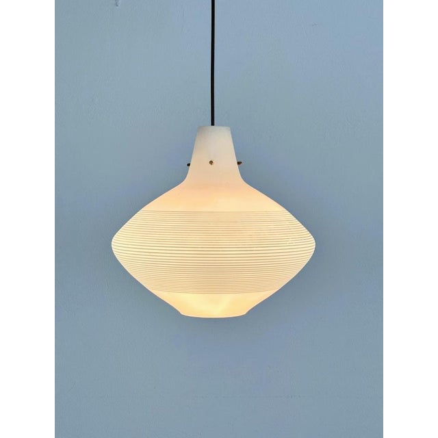 Mid-Century Modern Italian Glass Pendant Fixture with Stripes, 1960s For Sale - Image 6 of 15