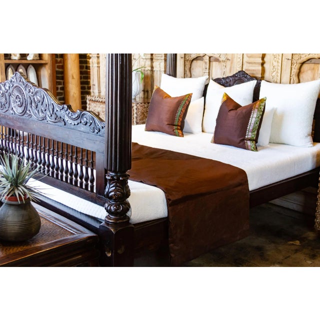 Umber Silk Blend Duvet Cover For Sale In Los Angeles - Image 6 of 6