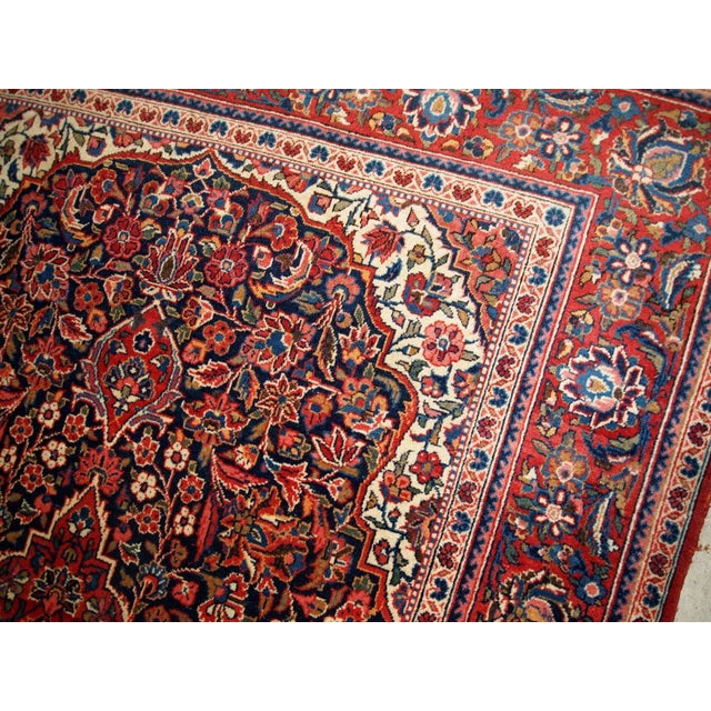 1910s Handmade Antique Persian Kashan Rug 4.1' X 6.2' For Sale - Image 4 of 10
