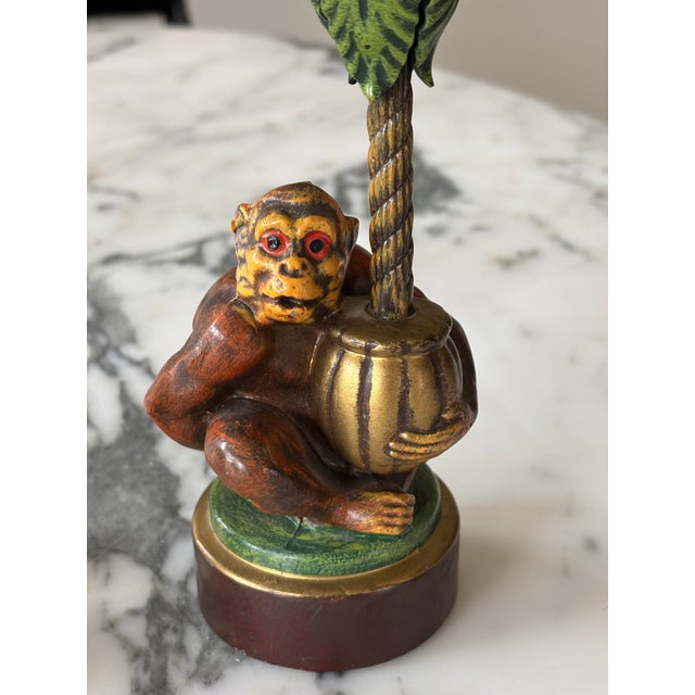 Vintage Palm Beach Style Petite Choses Monkey Palm Tree Candle Holders - A Pair For Sale - Image 4 of 9