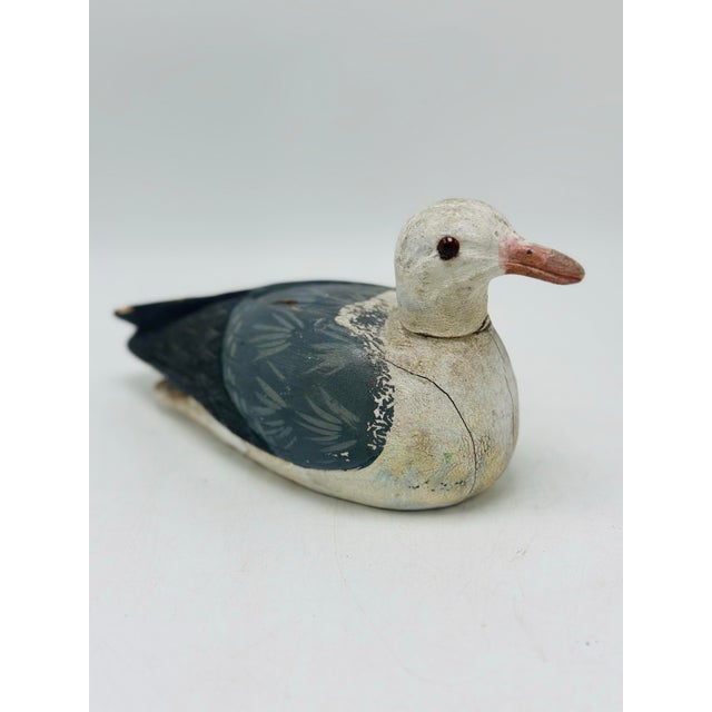 Folk Art Vintage Hand Made Wooden Seagull For Sale - Image 3 of 5