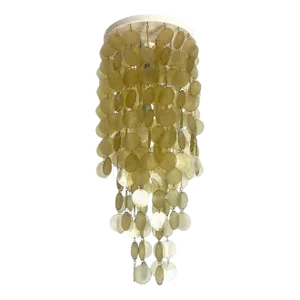 Italian Mid-Century Modern Golden Plastic Cascade Chandelier, 1970s