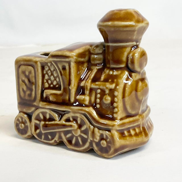 Ceramic 1950s Mid-Century Boho Chic Americana Ceramic Train Toothpick Holder. For Sale - Image 7 of 12