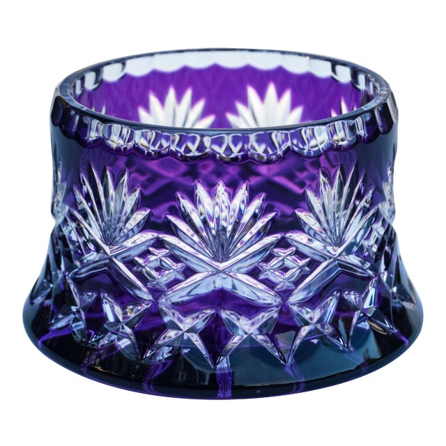 Amethyst Purple Crystal-Cut Vase For Sale