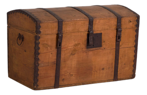 Antique Trunk with Metal Structure, 1900