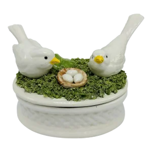 Vintage Italian Ceramic Bird Lidded Dish