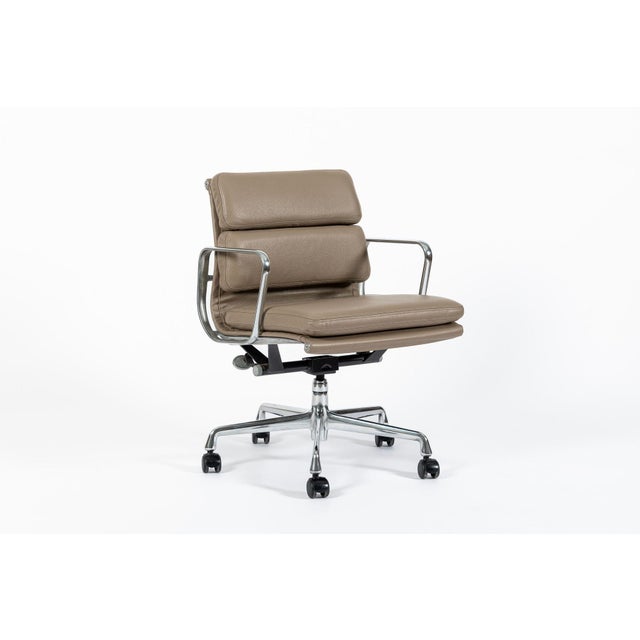 Eames for Herman Miller Tan Taupe Leather Office Chair 2000s For Sale - Image 9 of 12