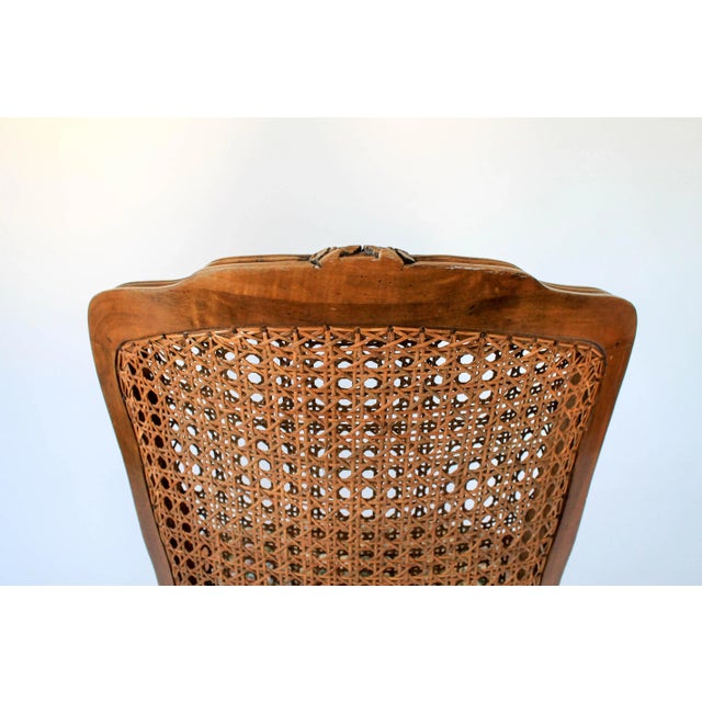 Vintage Italian Double Caned Side Chair For Sale - Image 10 of 13