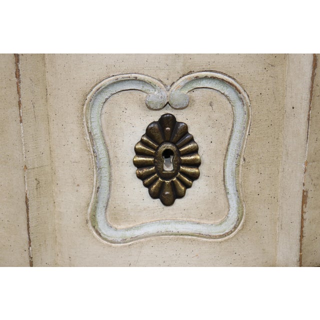 Country French Venetian Style Paint Decorated 3 Drawer Distressed Commode For Sale - Image 13 of 16