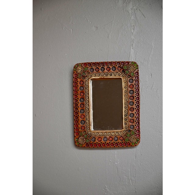 1960s Handcrafted Ceramic Wall Mirror, Vallauris, 1960s For Sale - Image 5 of 10