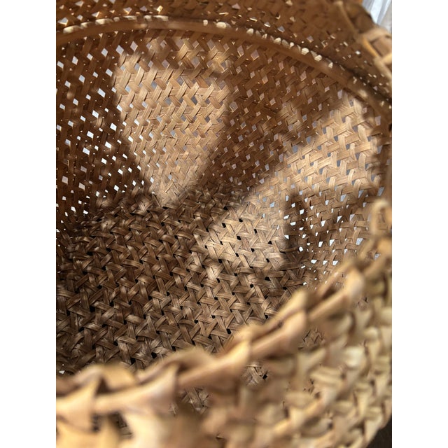 Vintage Mid-Century Handwoven Rattan Storage Basket With Domed Lid For Sale In San Diego - Image 6 of 10
