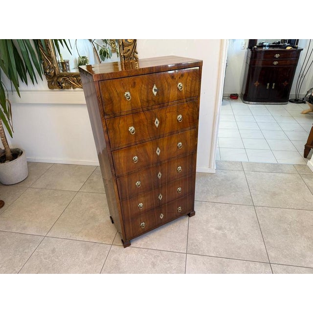 Biedermeier Week Dresser in Walnut For Sale - Image 14 of 16