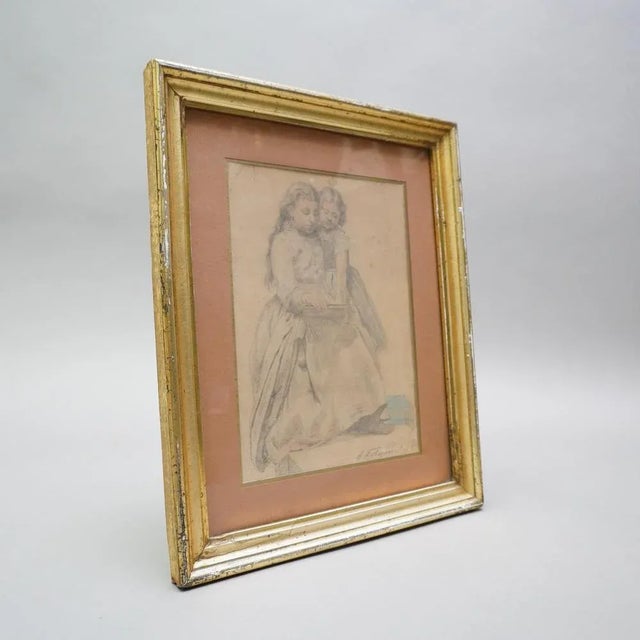 Carl Frederik Aargaard, Figures, 1849, Pastel & Pencil on Paper For Sale - Image 5 of 5