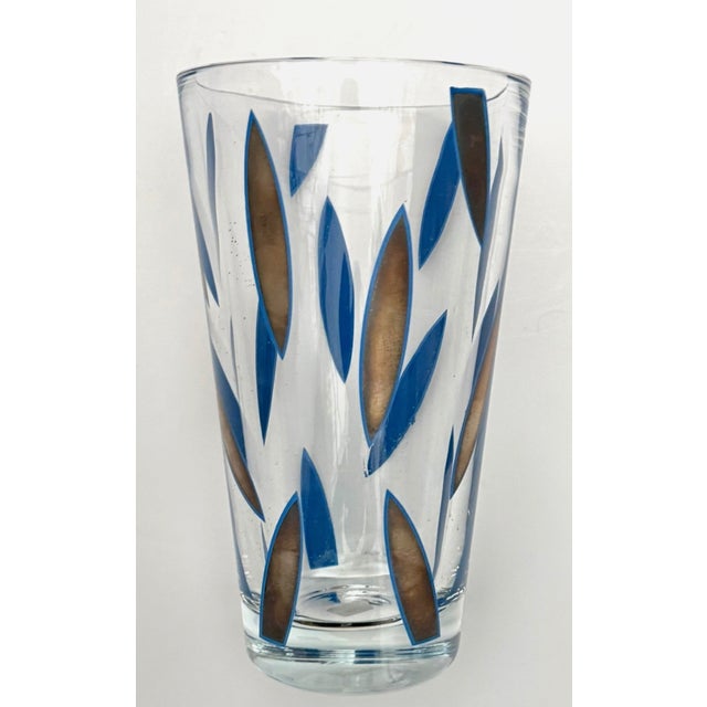 Circa 1985 Italian Modernist Nanae Umeda With Egizia by Sottsass Associati Blue, Silver, Colorless Vase For Sale - Image 9 of 12