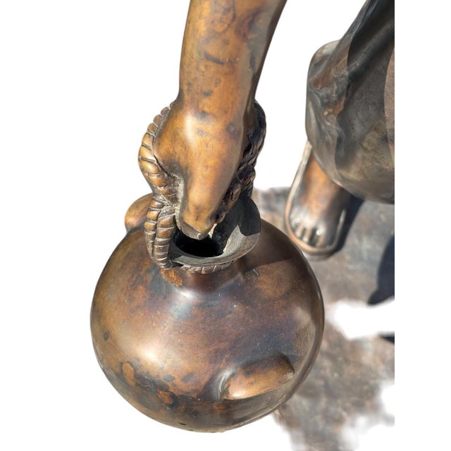 Metal Large Sculpture Depicting a Water Carrier, 1950s, Bronze For Sale - Image 7 of 10