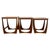 This vintage set of three Mid-Century Modern nesting tables is crafted in warm-toned teak wood featuring rich, continuous...